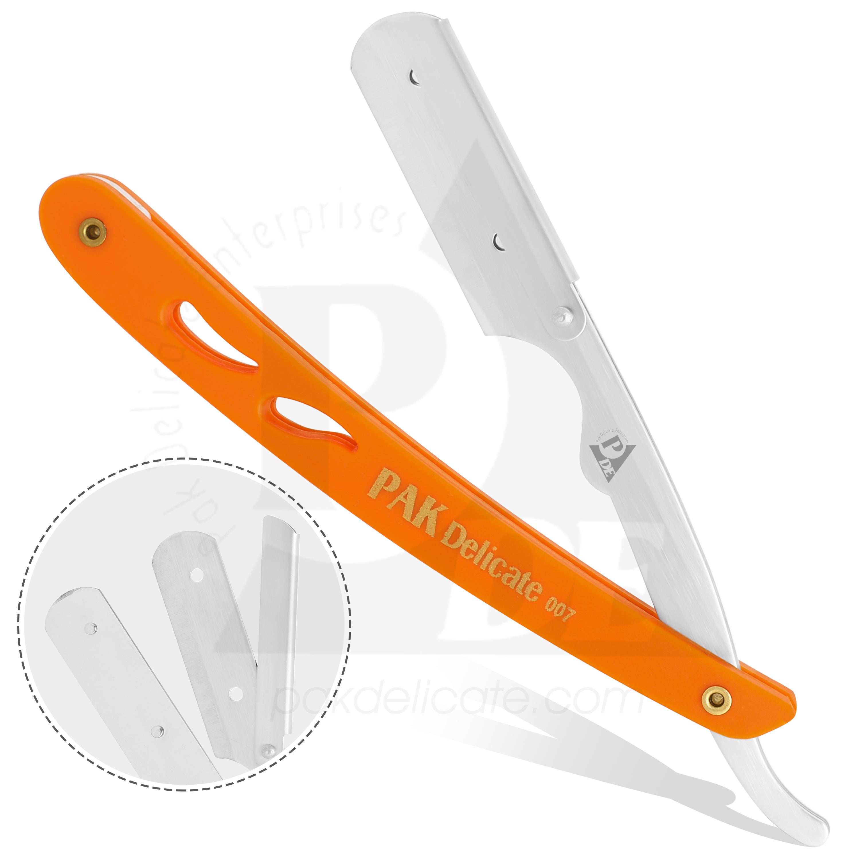 007 Stainless Steel Professional Barber Straight Edge Razor – Pak Delicate