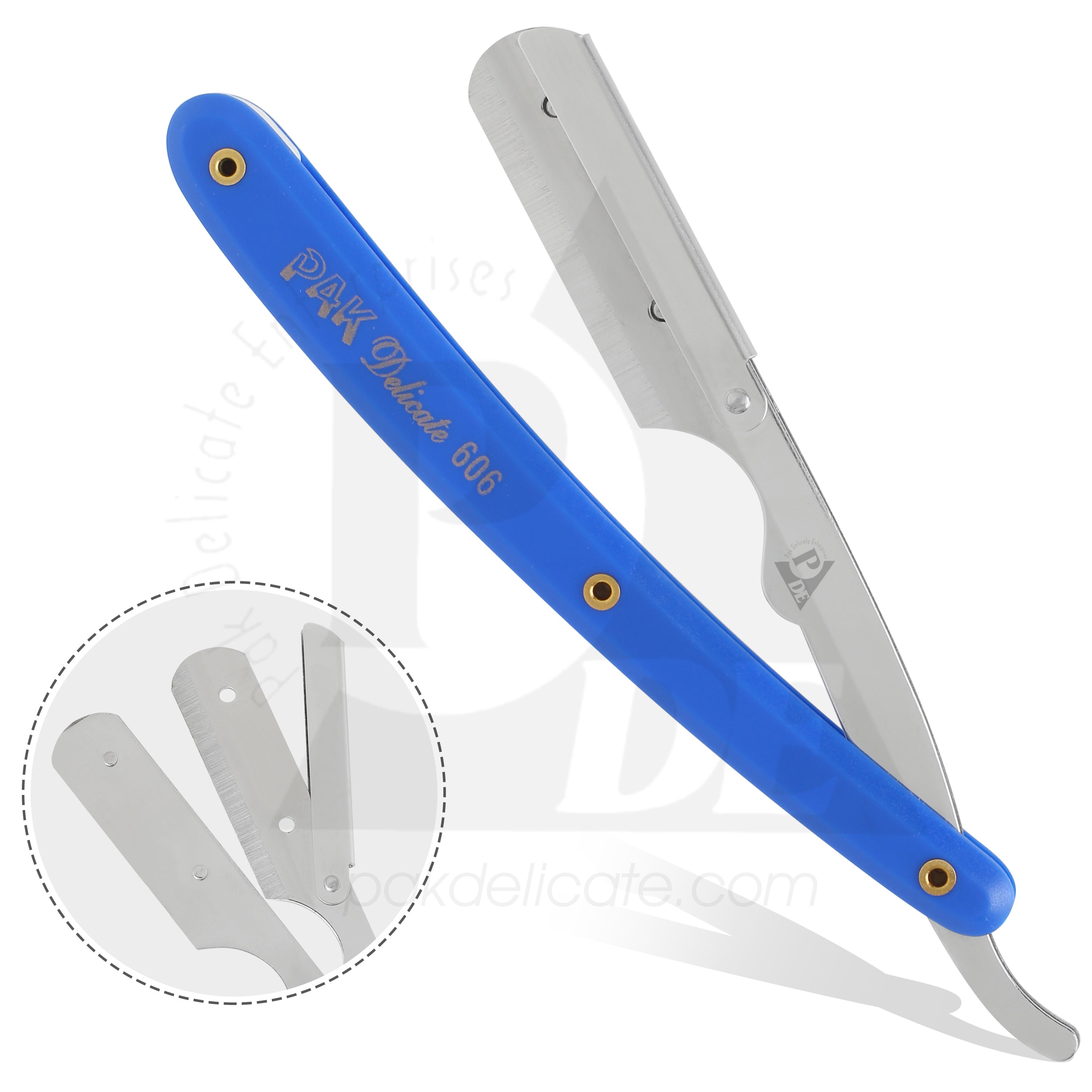 606 Stainless Steel Professional Barber Straight Edge Razor – Pak Delicate