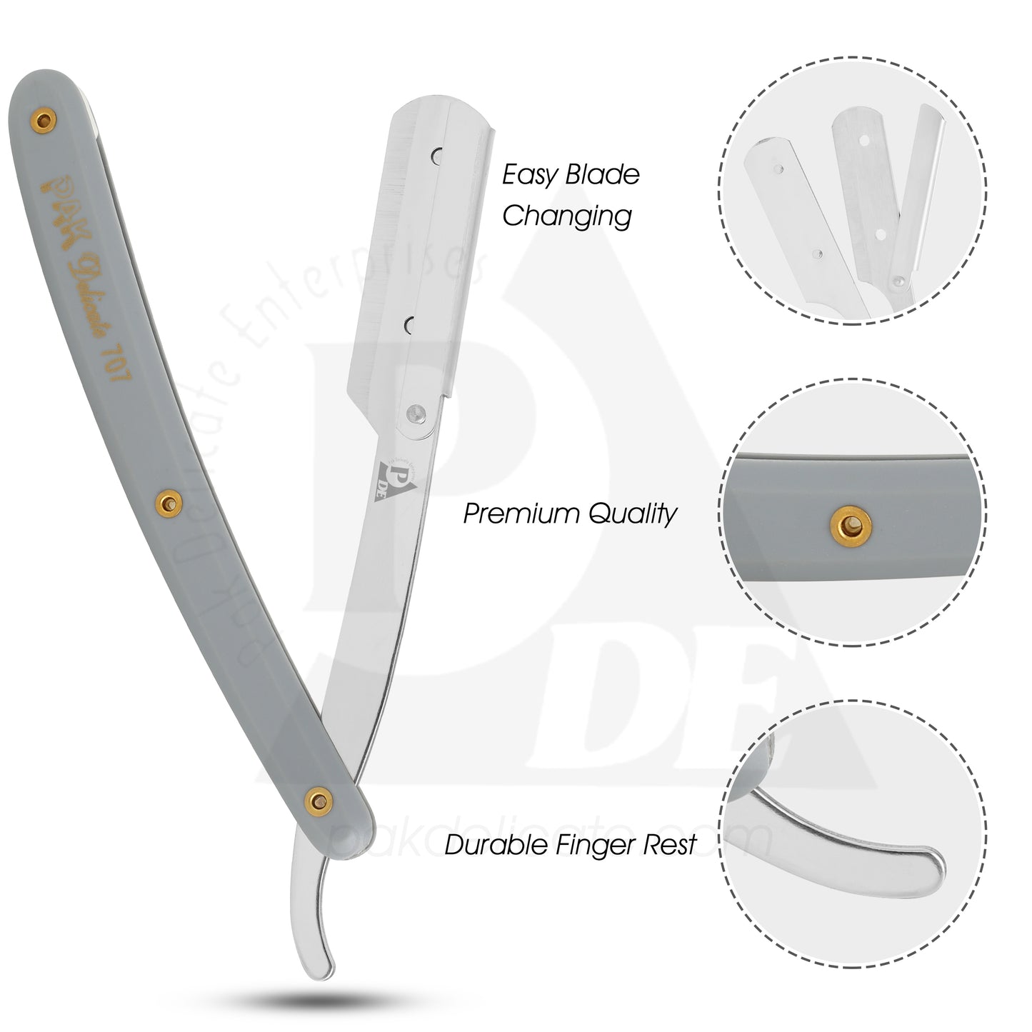 707 Stainless Steel Professional Barber Straight Edge Razor