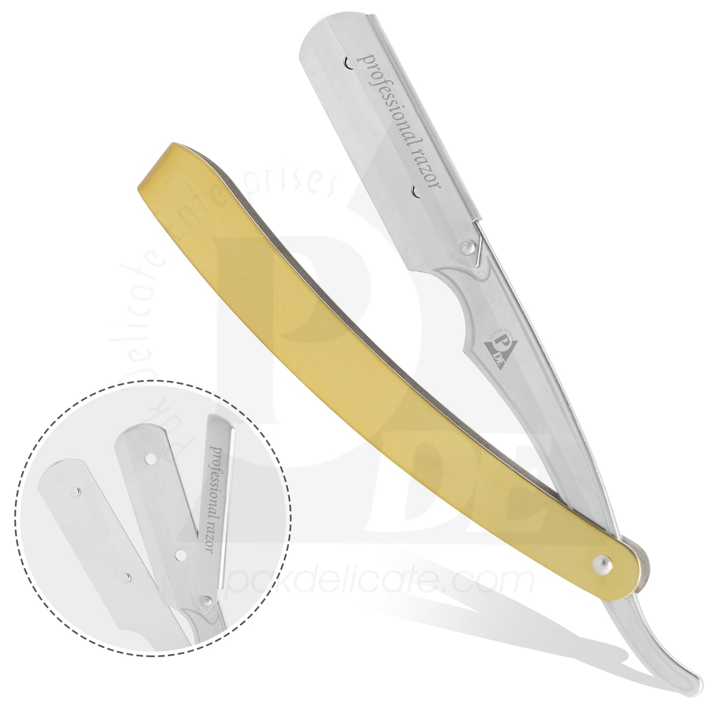 Golden Handle Straight Edge Razor