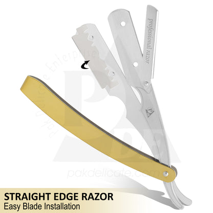 Golden Handle Straight Edge Razor