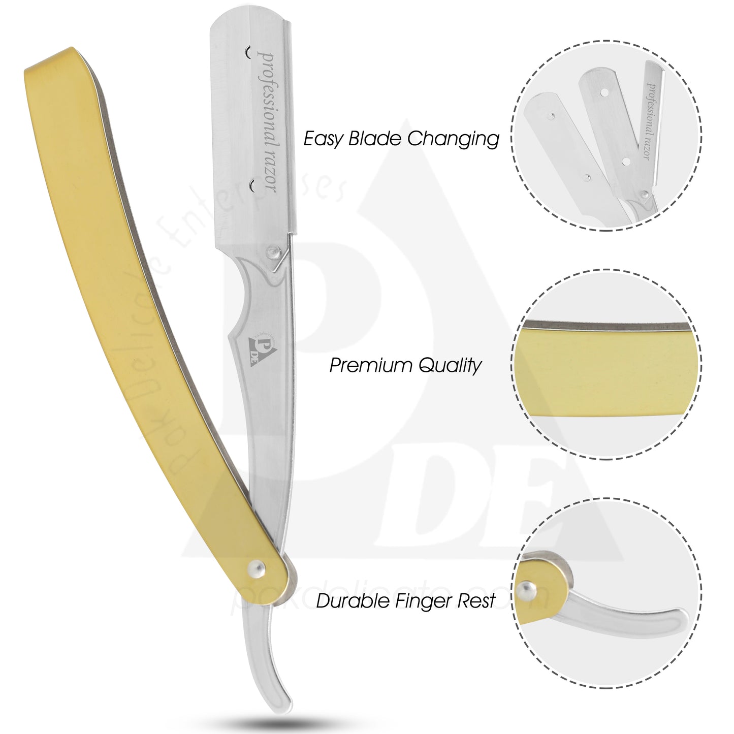 Golden Handle Straight Edge Razor