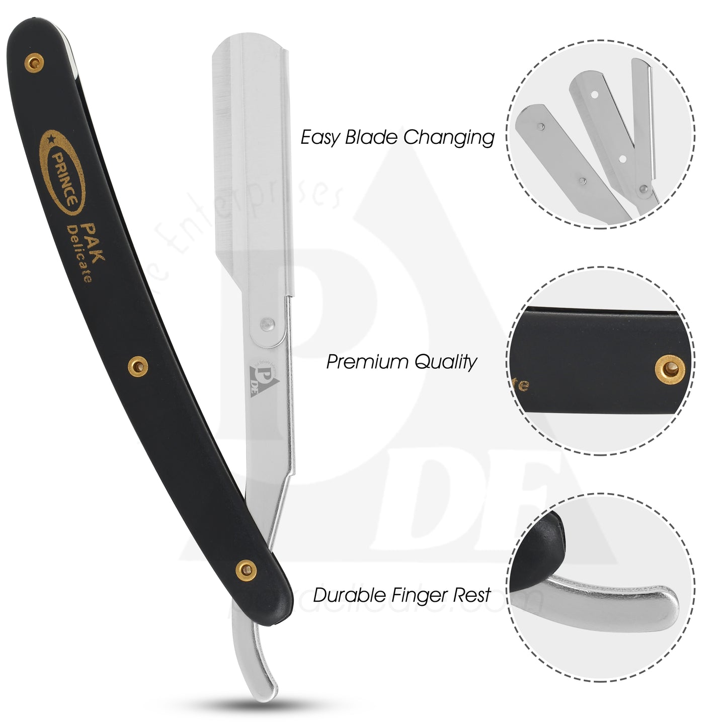 Prince Stainless Steel Professional Barber Straight Edge Razor